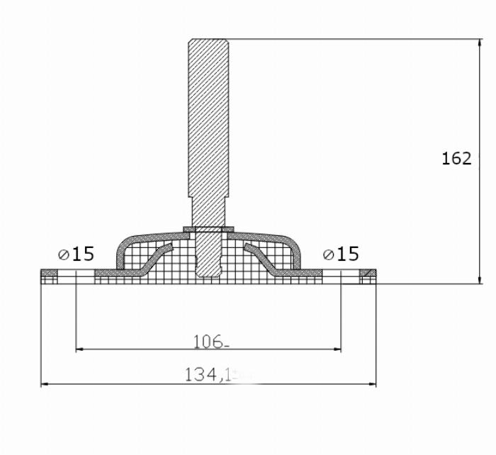 Adjustable feet with rubber Plastic Base