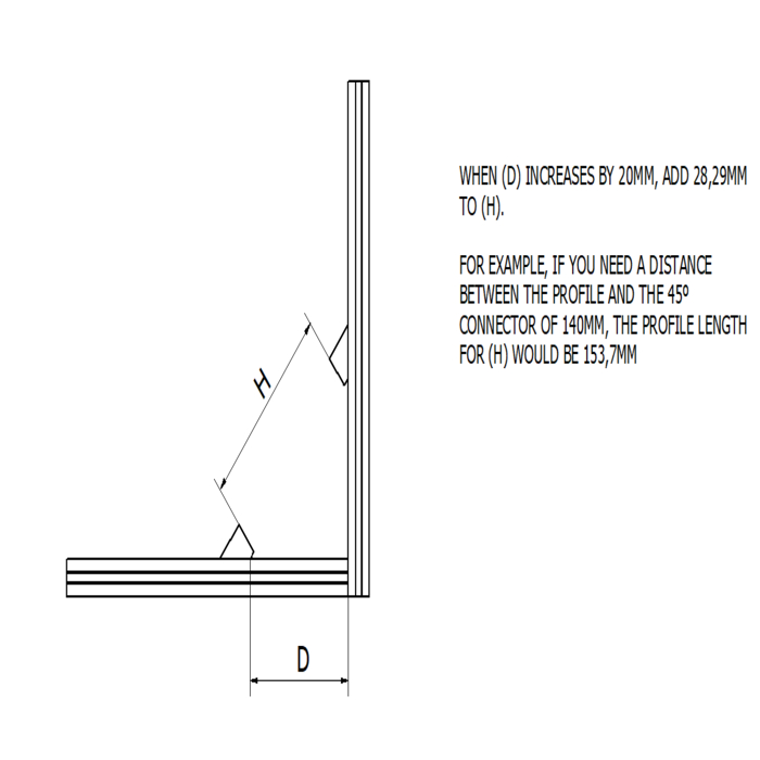 Winkelverbindern 45° 30x60 Nut 8 NEU