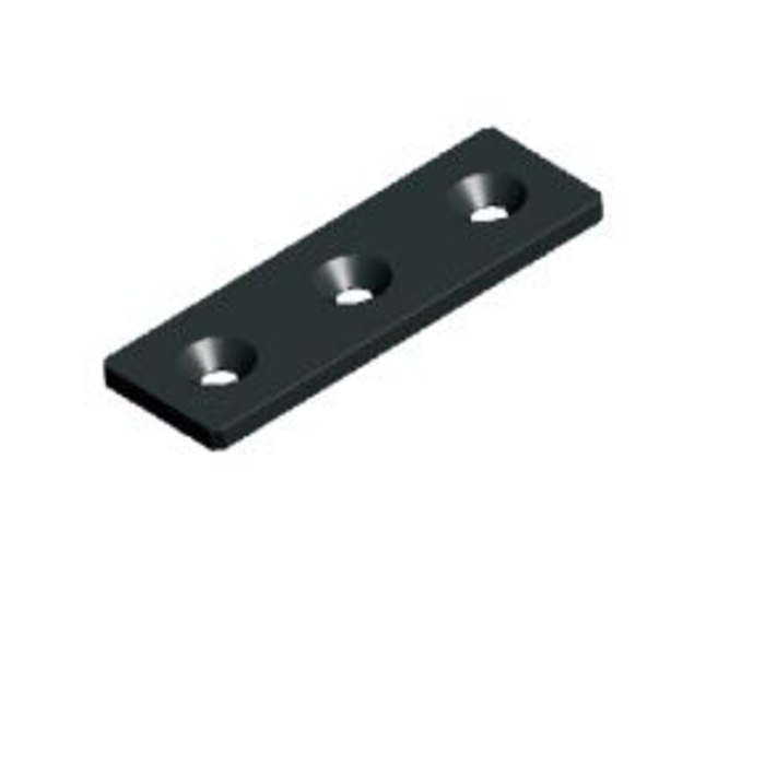 Verbinderplatte 30x90 Stahl schwarz 3 x 6,5mm für DIN 7991