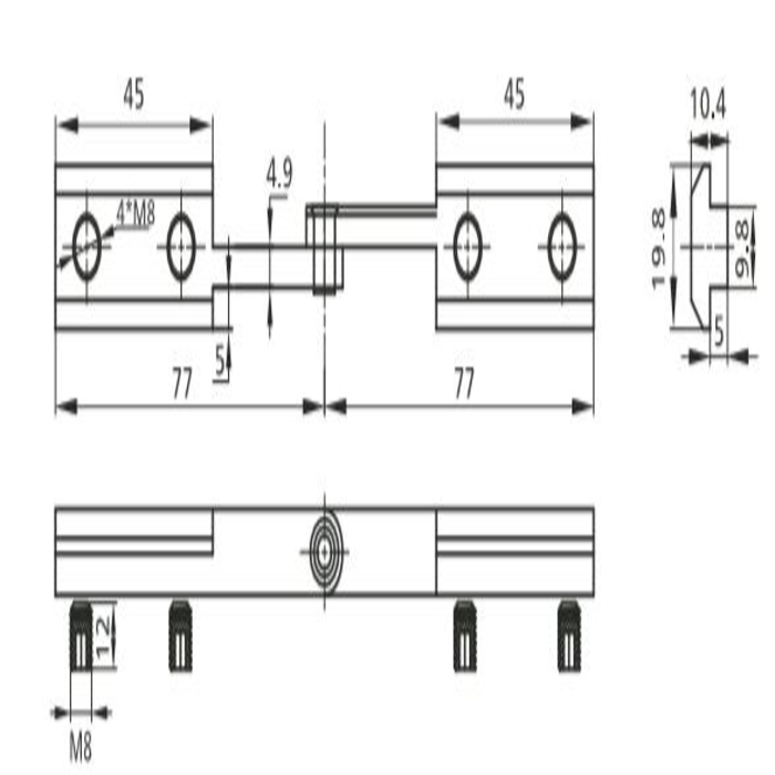 Profil-Verbinder 154 mm Typ B Nut 10