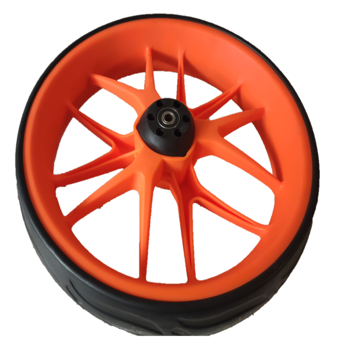 Wheel 304.8 mm solid rubber ball bearings Rim in orange