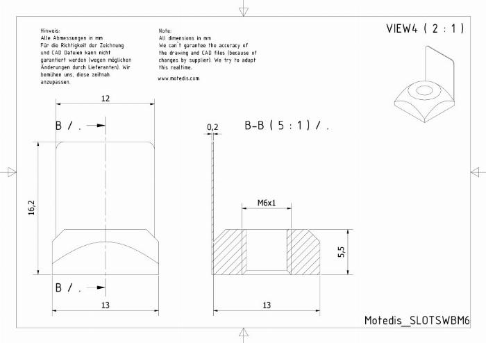 Vierkantmutter mit Bremse Typ O Nut 8 [M6]