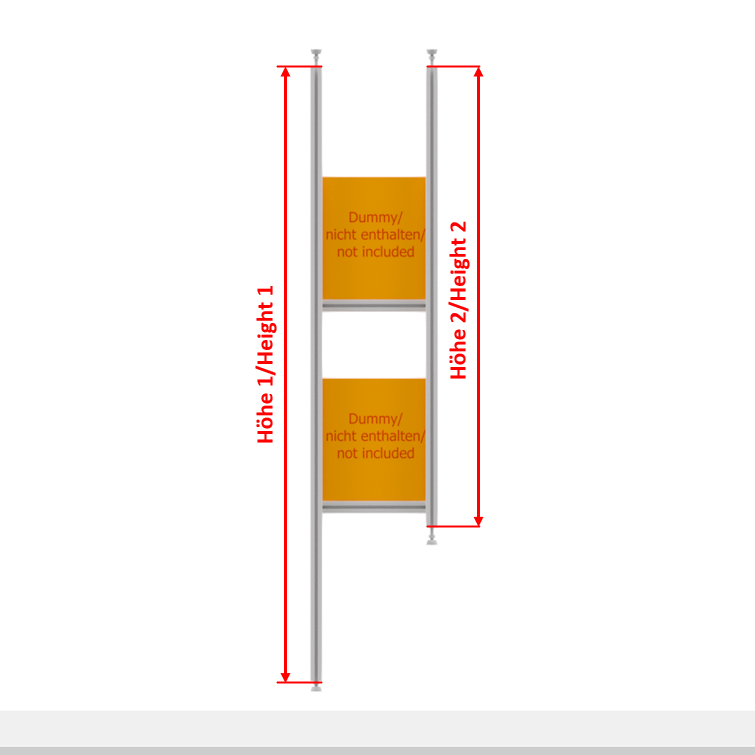 Shelf solution / rear garage with three shelves with Aluminum profiles