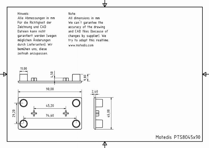 Profilabdeckkappen 45x90 Nut 8 O Typ